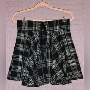 Plaid Black and White Women's Skirt